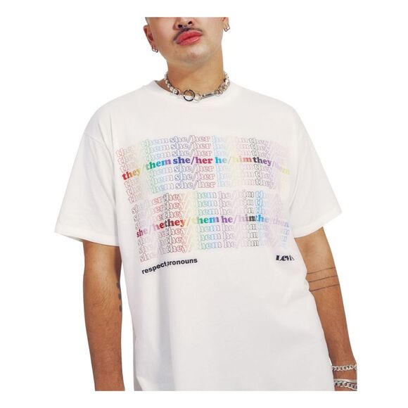 LEVI'S Mens White Graphic Oversized Fit T-Shirt XXL - Picture 1 of 2